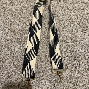 J. Crew Black and Cream Woven Strap